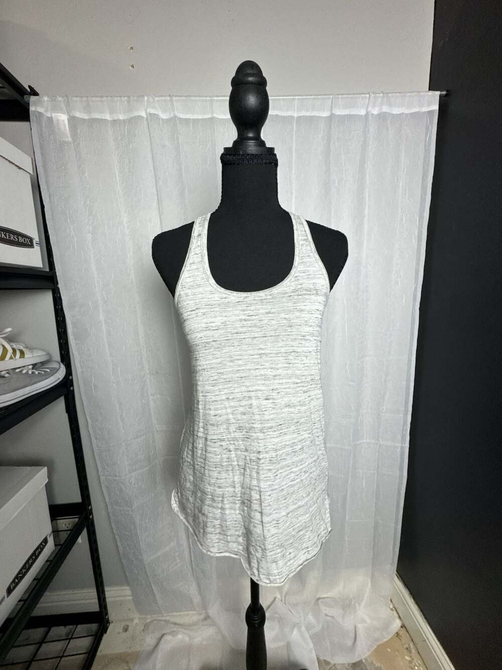 BELLA+CANVAS Women's Flowy Racerback Tank in Marble Grey